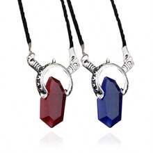 1 pieza Colgante collar de Dante de Devil May Cry 5 con gemas rojas y azules, collar de cuerda larga, regalos vintage para hombres - Multicolor - Ver 2