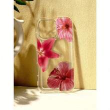 Three Pink Floral Air Cushion Phone Case, Suitable For IPhone 16 15 14 13 12 11 XS XR X 8 7 Mini Plus Pro Max Series Cases, Halloween Gift, Easter Gift, Girlfriend, Boyfriend, Friends Or Yourself,Suitable For IPhone 17 Air - 無色 - 查看 6