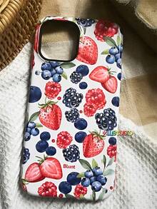 Strawberry, Grape, Blueberry Patterns Film Two-In-One Matte Texture Phone Case Suitable For Compatible With Iphone17,16, 15, 14, 13, 12, 11, PRO MAX,Air, - 彩色 - 查看 6