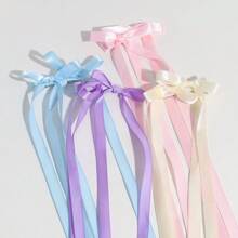 6pcs/Set Women's Hair Accessories - Star, Bow Decor, Ballerina Style Bow Ribbon Hair Clips, Double Ponytail Ribbon Hair Ties, Sweet Bow Hair Clips, Suitable For Daily Use, Cute (Not Include Card)