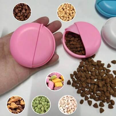 1个宠物零食盒，宠物户外散步零食袋，滑动盖设计防止食物洒出，迷你便携尺寸，方便宠物训练