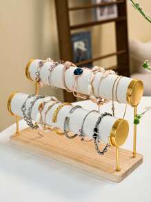 1pc Creative Thickened Velvet Jewelry Display Stand, High-End Metal Bangle, Bracelet, Jewelry Storage Rack - Suitable For Home Organization, Gift For Women Sun Travel Cool Back To School