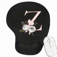 Pink Flower Letter Wrist Rest Mouse Pad Comfortable Hand Rest Support Non Slip Mice Mat Soft Pink Mouse Mat Deskpad For PC Laptop Computer - Black - View 20