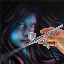 Master Airbrush Model G22 Multi-Purpose Dual-Action Gravity Feed Airbrush, 0.3mm Tip, 1/3 Oz Fluid Cup, 6 Foot Air Hose - User Friendly, Versatile Set Kit - Spray Auto Graphics, Art, Cake, Hobby Craft - 1 - View 8