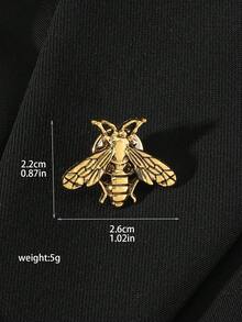 1 件复古风格古董金蜜蜂胸针，金属小别针，适用于开衫、披肩、西装外套翻领 - 蜜蜂胸針 - 查看 3