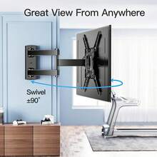 Adjustable Rotating TV Stand, Suitable For 14-27/14-42/32-55 Inch Screens - Cold-Rolled Steel, Wall Mounted Design - 黑色 - 查看 4