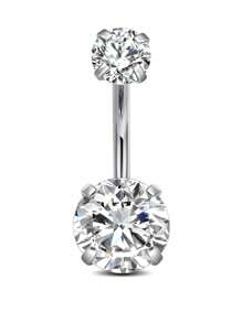 Set de 5 piezas de 14g de barras de ombligo de acero inoxidable con aros colgantes de ombligo para mujer, joyería de perforación con colgantes de corazón, flor y mariposa en plata y oro