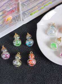 10 pièces (couleurs aléatoires) Charms en résine luisante en forme de coquillages de mer, cœur, calebasse, boule de verre pour le DIY, l'artisanat, la fabrication de bijoux, les sangles de téléphone portable, la décoration de sac, les ornements de mini-paysage