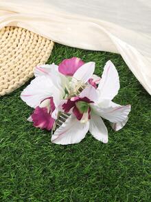1pc Oversized Butterfly Orchid Flower Claw Clip,Unique Design,High-End Aesthetic,Suitable For Bun Hairstyle,Beach,Photography - Multicolor - View 18