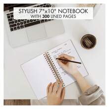 Aesthetic Thick Spiral Notebook Journal For Women In B5 Format - Modern Linen HardcoverRuled Note Book With 300 Lined Pages -For Writing And Staying Organized At Work Or School Beige - 多色52 - 查看 2