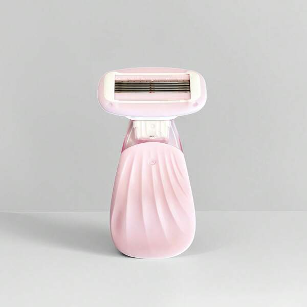 5 lames avec rasoir à gel de rasage à 360° pour femmes. Kit de rasoir de voyage extra lisse pour femmes, mini manche + recharge