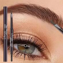 1 Piece Of Durable Eyebrow Pencil - Grey Brown Waterproof Automatic Eyebrow Pencil Easy To Color, Silky Smooth, Natural Shaping, Filling Eyebrow Makeup, Graduation Birthday Holiday, Summer Autumn Y2K Fashion Women's Makeup, Cosmetics Party, Beach Travel Camping, Outdoor School, Campus Travel, Holiday Decoration Gift, Rose Girl Role-Playing, Best Color Charm Atmosphere