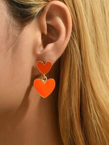 1 para kolczyków w kształcie kropli oleju w kształcie serca, odpowiednich do codziennego noszenia przez nastolatków