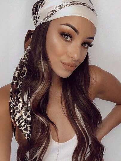 1pc Women's Bohemian Style 90 Satin Square Silk Scarf, New Spring Fashion Headscarf, Suitable For Women, Multifunctional Square Scarf Can Be Used For Packaging, Headwear, Shawl, Waistband, Wrap Dress