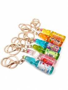 1 件卡通水果可爱 ABS 塑料仿日本苏打钥匙扣，四季可爱创意迷你苏打饮料吊坠微型玩具装饰汽车配件包饰学校水果哥特 Y2k 万圣节配饰教师节圣诞礼物创意 - 彩色 - 查看 3