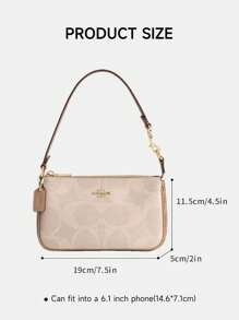 Coach Bolso de hombro Nolita 19 de lona con diseño icónico, bolso cruzado para mujer, bolso de axila vintage, bolso de mano cuadrado, maletín elegante de viaje, bolso de embrague