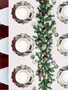 2/4/6/8 Stücke Weihnachtssplatzdeckchen Set - runde Polyester Platzdeckchen mit Schneemann & Rentier Design, gewebt, rutschfest, 35cm runde Polyester Platzdeckchen, hitzebeständig, nur Handwäsche, geeignet für Essens- und Partydekorationen das ganze Jahr über, robust für Outdoor Weihnachtsmahlzeiten und Heimdekoration