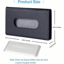 Car Tissue Holder, Upgraded Version Hanging Tissue Holder In Car, Premium PU Leather Car Napkin Holder For Universal Auto, Easy Use (Black) - Default - View 4
