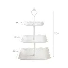 2 Sets Dinosaur Theme Disposable 3-Tier Cake Stand For Birthday Party, Tyrannosaurus Rex Cake Stand, Paper 3-Layer Cake Holder, Paper Cup Cake Stand, Multi-Tier Cake Rack