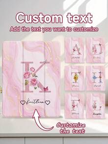 Ayotu Customized Name Text Tablet Case, 26 Alphabet Flower Patterns Available, Compatible With 10th Gen, Air 11" (M2), Tab A9 Plus 10.95", Tab A7 Lite 8.7", DIY Personalized Tablet Cover, Memorable Gift For Family And Friends, Protective Tablet Case, Gift For Birthday Valentine's Day Graduation Season - Multicolor - View 2