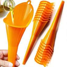 1pc Car Long Stem Funnel Gasoline Oil Fuel Filling Tools Anti-Splash Plastic Oil Funnel Motorcycle Refueling Tools Auto Accessories - Multicolor - View 4