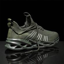 Plus Size Men's Casual Sports Shoes, Breathable Mesh Shoes, Outdoor Running Shoes, Lightweight Non-Slip Durable Running Shoes For Men, Red Neon Green Yellow Black White Dark Gray Shoes, Wide Fit Suitable For Men And Women