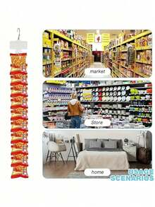 1/2/3/4/5 piezas Tiras colgantes de plástico para exhibición en supermercado, ganchos para estantes de supermercado - Ganchos y clips duraderos para mercancía, herramientas esenciales para organizar productos en supermercados, ganchos no incluidos - Multicolor - Ver 5
