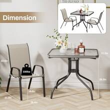 Outdoor Table & Chair Sets - Beige - View 3
