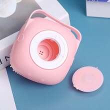 1 pieza Cepillo de baño y champú de verano para mascotas, cepillo de goma de silicona para masaje con compartimento para champú para herramientas de aseo de perros y gatos; Accesorios para perros y gatos; Playa; Sol; Viaje; Fresco;