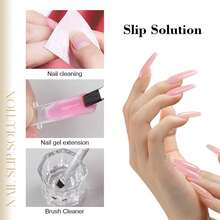 Poly Gel Slip Solution 30ml Slip Solution For Poly Gel Nails Anti-Stick Poly Extension Gel Liquid Slip Solution Set With Dual-Ended Brush Easy DIY Poly Gel Nail Art - Clear - View 4