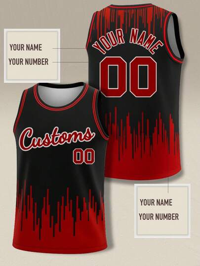 Customized Men & Youth Double-Sided Basketball Jersey, Personalized Team Name & Number Performance Vest Summer Sports