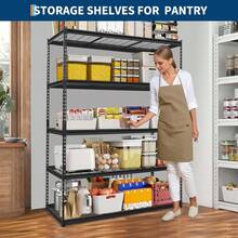 mteryoing Garage Shelving, 5 Tire Storage Shelving Heavy Duty Garage Shelves 3000LBS Load Bearing, Full Metal Shelving Units, Durable Construction, Adjustable Shelves, Easy Assembly - 60 X 24 X 78 Inch - View 3