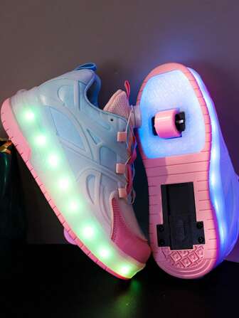 USB-laddningsbara LED-skor med 7 färger, rullskridskoskor, löparskor, vardagsskor, lämpliga för alla årstider