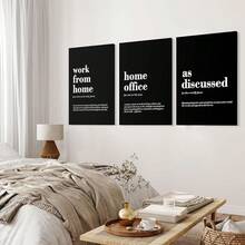 GUBIYU Black Hustle Grind Execution Wall Art Set Of 3 Framed Canvas Office Inspirational Motiviational Wall Decor Art Positive Quotes Posters Living Room Pictures Walls Decor Mens Guys 12x16 - 黑白家庭辦公室藝術 - 查看 7