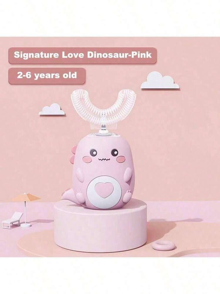 1 قطعة - فرشاة أسنان كهربائية على شكل حرف U للأطفال (مع رأس فرشاة واحد)، فرشاة أسنان موجية للأطفال (3 أوضاع)، ديناصور كرتوني تنظيف 360 درجة تصميم مقاوم للماء IPX7، مناسب كهدية عيد ميلاد للأولاد والبنات - متعدد الألوان - مشاهدة 4