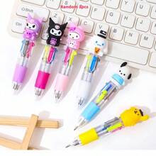 bandai 1 pennenset met 10 kleuren in de vorm van een cartoonfiguur (1 pen met 10 kleuren), schattige creatieve etui met tandpasta in de vorm van een kat, leuke organizer voor op het bureau van een student, cadeaudoos voor kantoorbenodigdheden, cartoonbalpen, set van 10 balpennen - snel drogende inkt, medium punt, leuke set kantoorbenodigdheden, geschikt voor tieners, krabbels, markeren, leuke etui, terug naar school