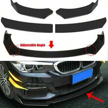 Specially Designed For Fashion Car Owners: Front Lip And Chin Bumper Modification Kit-High Quality Black PP Material+Easy Installation Design, Compatible With Mainstream Models!
