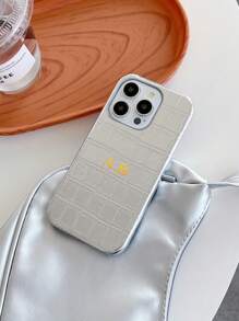 1 pieza Estuche de lujo personalizado de imitación de piel de cocodrilo, con nombre personalizable