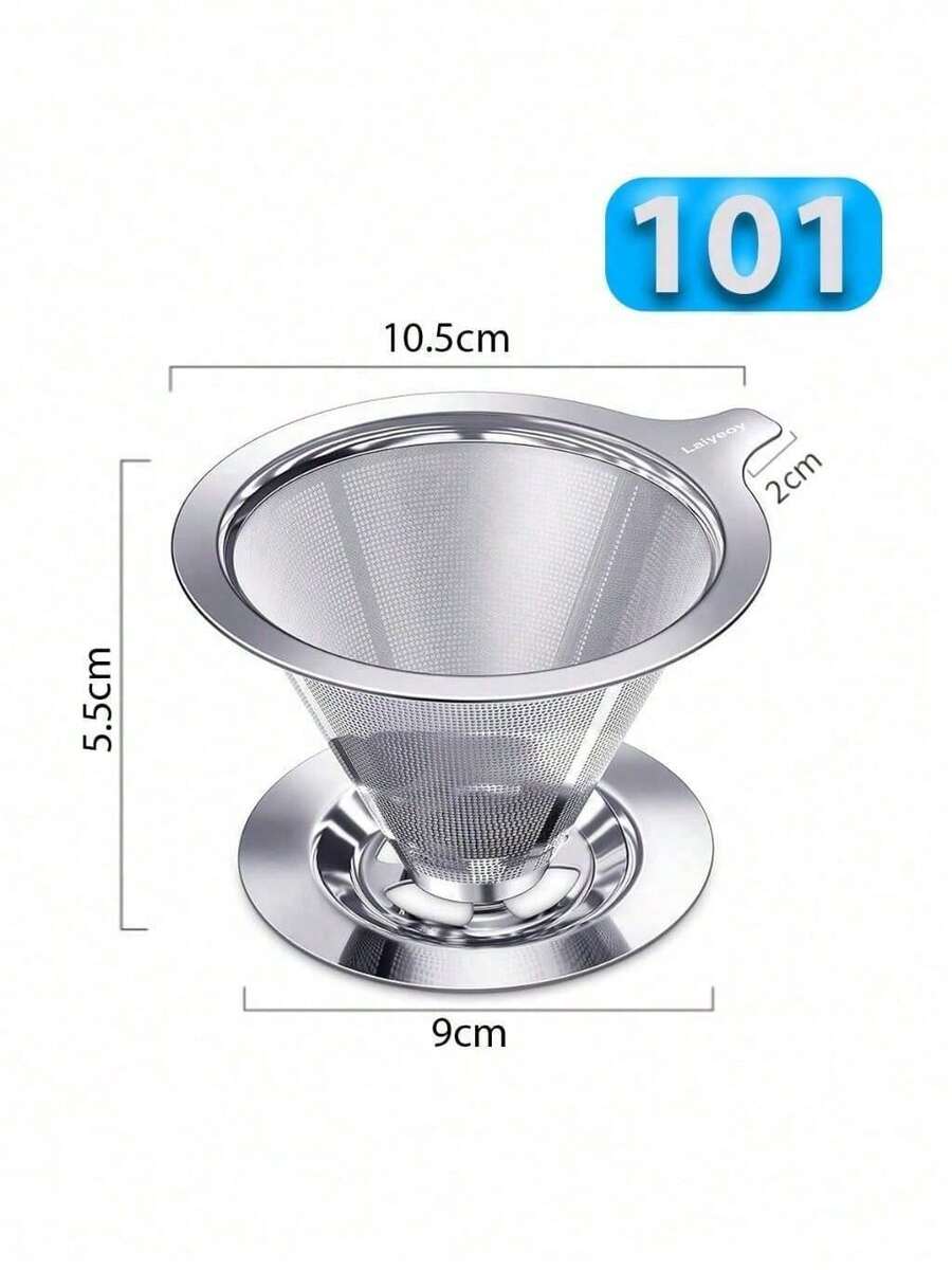 Filtro de Café Inox Reutilizável - Coador para Chá e Café com Tecnologia Pour Over Alta Qualidade - Inox 101 - Visão 1