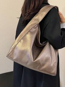 New Women's Shoulder Tote Bag Retro Casual Large Capacity Underarm Soft Leather Backpack