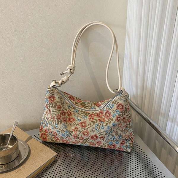 1 Peça Bolsa de Ombro/Axila de Grande Capacidade e Estilo Fashionista Feminina, Bolsa Shopping Casual, Outono
