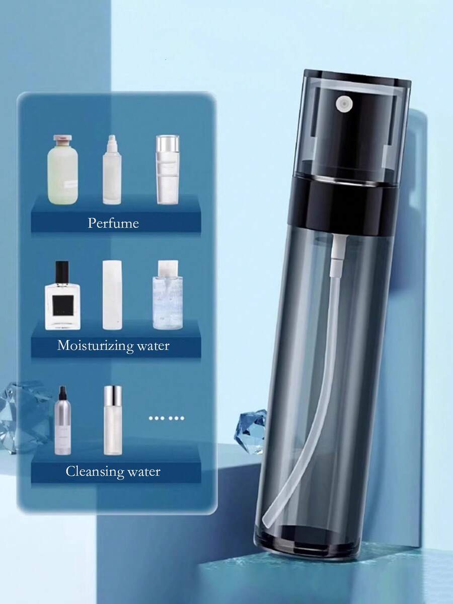 3pcs Mist Spray Bottles, Nano Mist Sprayer Small Bottles, Makeup Hydrating Travel Size Bottles, Portable Empty Bottles For Toner, Perfume, Alcohol Sprayer, Face Moisturizer Travel Size Containers, Suitable For Business Trip, Travel, Dorm Use - Black - View 1