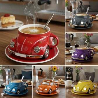 1 Taza de café con forma de escarabajo, taza, diseño único y personalizado, taza de agua muy adecuada para la oficina, regalo, familia, regalo perfecto para Navidad