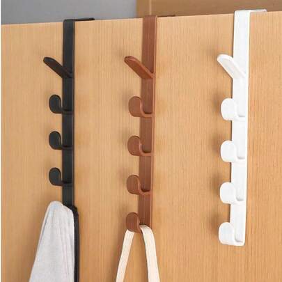 Bộ 1/3 móc treo dọc đa năng, có thể lắp đặt ở mặt sau cửa mà không cần khoan, dùng làm giá để đồ, móc treo túi xách, móc treo quần áo/tủ đầu giường, chất liệu nhựa, thích hợp cho phòng ngủ, phòng khách, ký túc xá, cửa phòng tắm và các vật dụng gia đình khác (Trắng, Đen, Nâu)