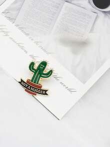 Alloy Cactus Plant Green Brooch, Cute Brooch DIY Decoration, Gift For Friends - Green - View 2