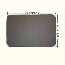 1pc Super Absorbent Diatomaceous Earth Coffee Mat - Large 59.99cm X 40.01cm Kitchen Counter Dish Drying Pad With Non-Slip Rubber Backing, Heat Resistant, Grey, Ideal For Dishes And Cups, Coffee Bar Accessories - Multicolor - View 7
