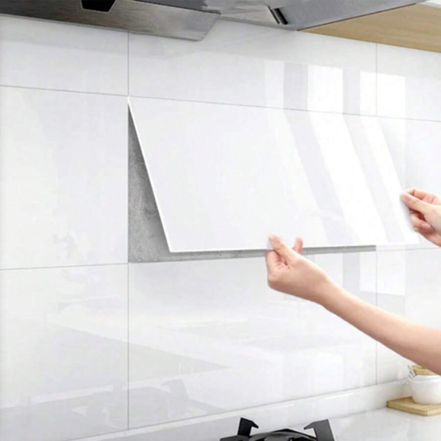 10 miếng dán tường bằng đá cẩm thạch tự dính - Gạch men 3D, chống thấm nước, chống dầu, có thể tháo rời và tái sử dụng, thích hợp cho nhà bếp, phòng tắm, phòng ngủ, cải tạo phòng khách, gạch ốp tường PVC chịu nhiệt bóc ra và dán, gạch lát sàn nhà bếp chống thấm nước - Nhiều màu - Xem 1