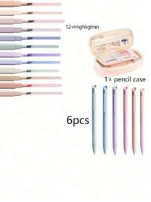 19-Piece Stationery Set, Beautiful School Supplies, Including A Large-Capacity Pencil Case, Highlighters, Gel Pens, Study Sets, And College Essential Back-To-School Gifts , Back To School Gifts