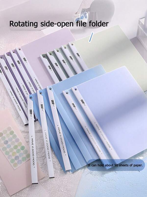 5pcs Swivel Clip File Folders, Student Size A4 Paper Organizer, Side Loading Test Paper Storage Holder, Suitable For Report/Document Organization, Presentation, Back To School Season