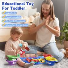 蒙特梭利玩具 10 合 1 布制钓鱼游戏套装，专为 1 岁幼儿设计，包含堆叠杯、婴儿玩具，适合 12-18 个月大的孩子，生日礼物，学龄前玩具，适合 1-2 岁男孩/女孩